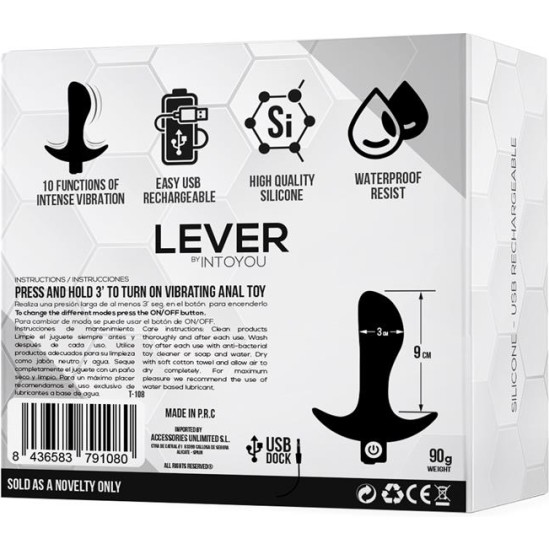 Tardenoche Lever Anal Plug with Vibration USB Silicone