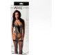 Amorable Set Corset, Thong and Stocking  Black and Gold