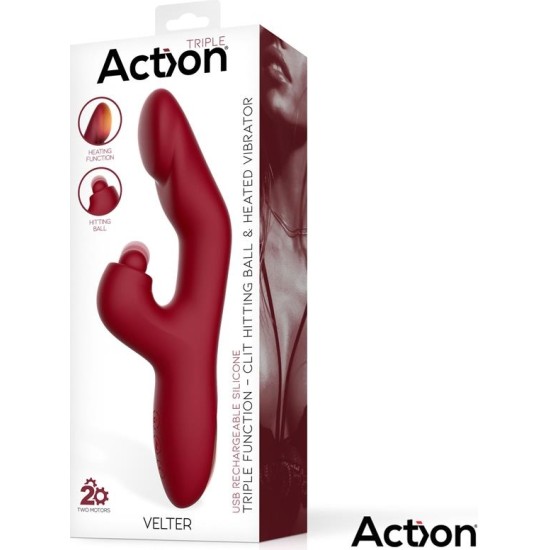 Action Velter Soft Clit Hitting Ball with Vibration and Heating Function
