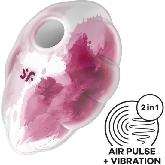 Satisfyer Cloud Dancer Clit Sucker and Vibe Red Print