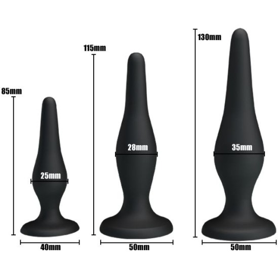 Prettylove Pack 3 Butt Plug Mini Anal Kit