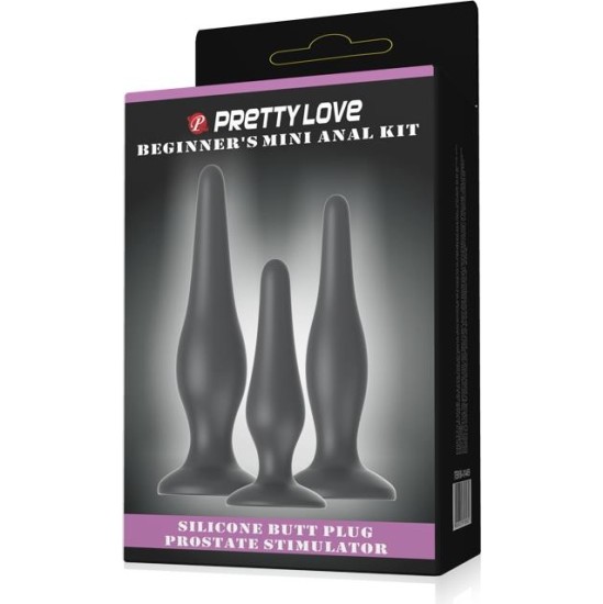 Prettylove Pack 3 Butt Plug Mini Anal Kit