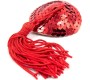 Latetobed Bdsm Line Heart Sequin Nipple Cover with Tassel Red