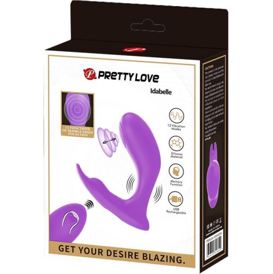 Prettylove Idabelle Stimulator with Vibration and Pulsation Remote Control