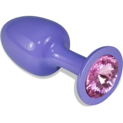 Lovetoy Metal Butt Plug Purple Rosebud with Pink Jewel