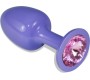 Lovetoy Metal Butt Plug Purple Rosebud with Pink Jewel