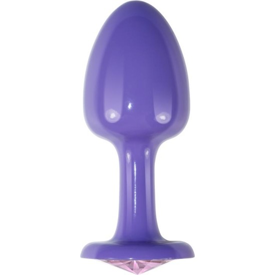 Lovetoy Metal Butt Plug Purple Rosebud with Pink Jewel