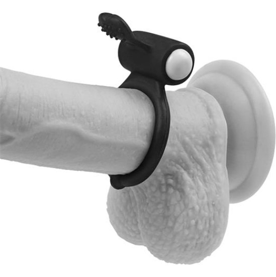 Lovetoy Vibrating Cockring Power Clit Black
