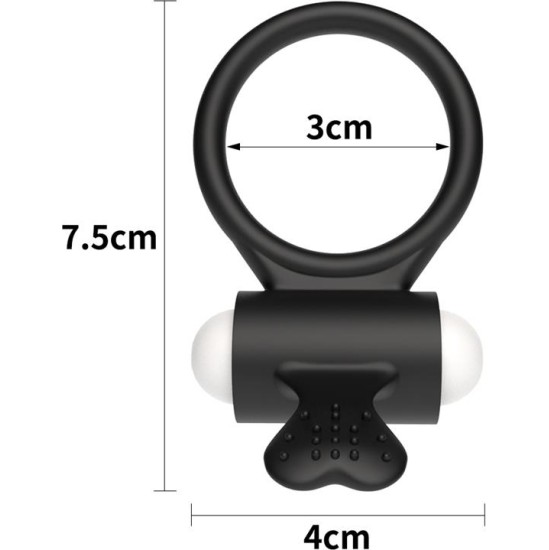 Lovetoy Vibrating Cockring Power Clit Black