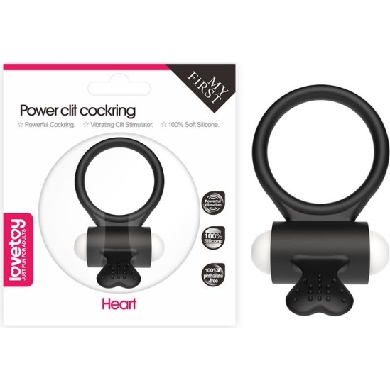 Lovetoy Vibrating Cockring Power Clit Black
