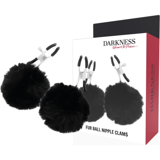Darkness Sensations DARKNESS - NIPPLE CLAMPS WITH POM POMS 1