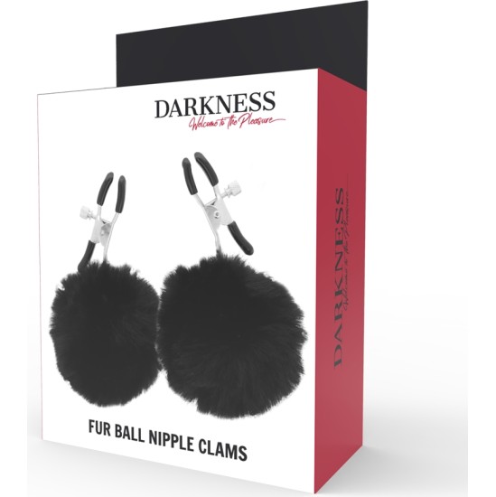 Darkness Sensations DARKNESS - NIPPLE CLAMPS WITH POM POMS 1
