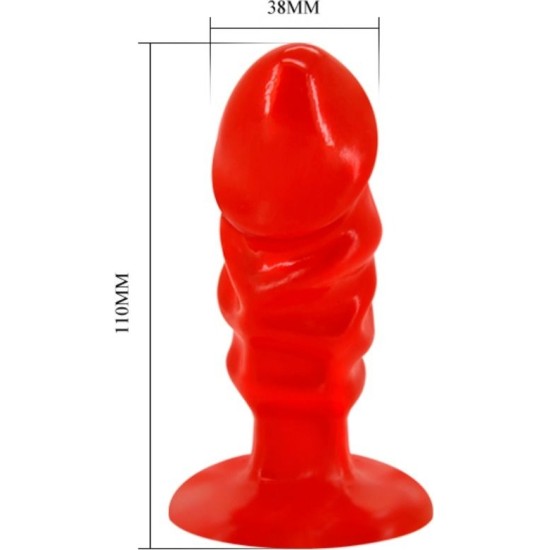 Baile Anal BAILE - UNISEX ANAL PLUG WITH RED SUCTION CUP