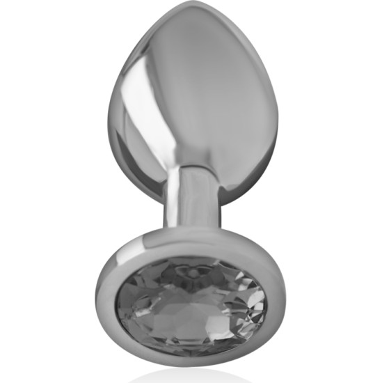 Intense Anal Toys INTENSE - ALUMINUM METAL ANAL PLUG WITH BLACK GLASS SIZE L
