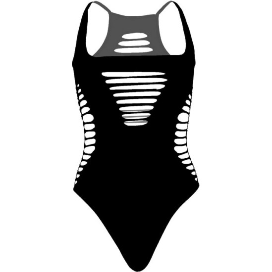 Leg Avenue Teddies LEG AVENUE - BODY THONG RACERBACK BLACK