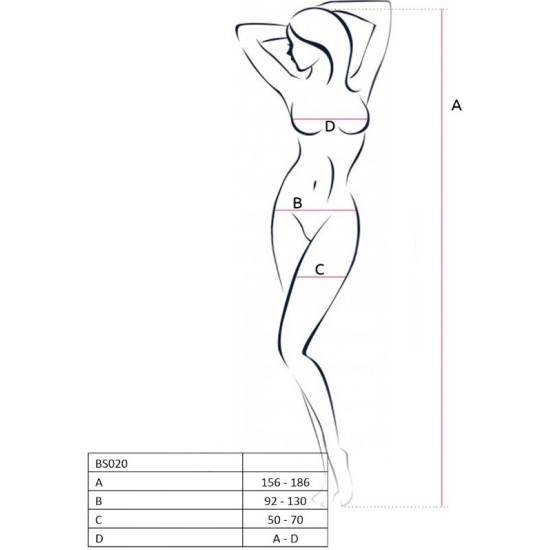 Passion Woman Bodystockings PASSION - WOMAN BS020 WHITE BODYSTOCKING ONE SIZE