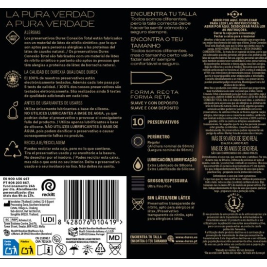 Durex Condoms DUREX - TOTAL CONNECTION ULTRA FINE PLUS LATEX FREE 10 UNITS