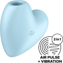 Satisfyer Air Pulse SATISFYER - CUTIE HEART AIR PULSE STIMULATOR & VIBRATOR BLUE