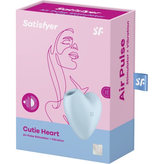 Satisfyer Air Pulse SATISFYER - CUTIE HEART AIR PULSE STIMULATOR & VIBRATOR BLUE