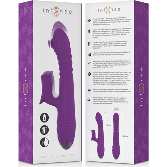 Intense Fun INTENSE - IGGY MULTIFUNCTION RECHARGEABLE VIBRATOR UP & DOWN WITH CLITORAL STIMULATOR violets