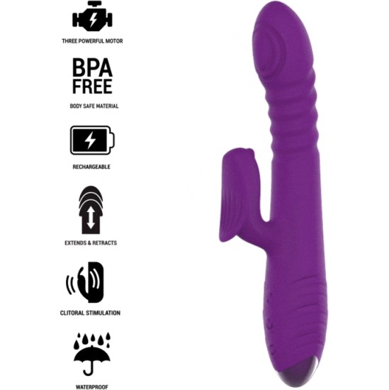 Intense Fun INTENSE - IGGY MULTIFUNCTION RECHARGEABLE VIBRATOR UP & DOWN WITH CLITORAL STIMULATOR violets