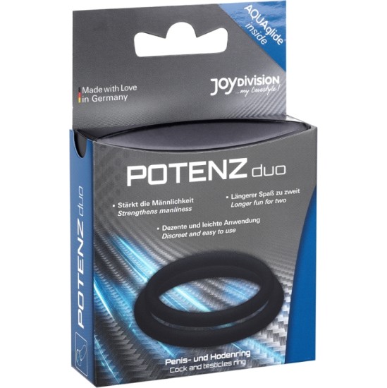 Joydivision Potenzduo POTENZ DUO MUSTAD SÕRMUSED – M