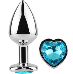 Secretplay Toys SECRET PLAY – METAL BUTT PLUG MĖLYNA ŠIRDYS MAŽAS DYDIS 7 CM