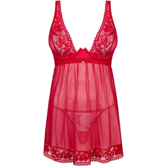 Obsessive Babydoll Naktskrekls ar stringa biksītēm sarkans M/L