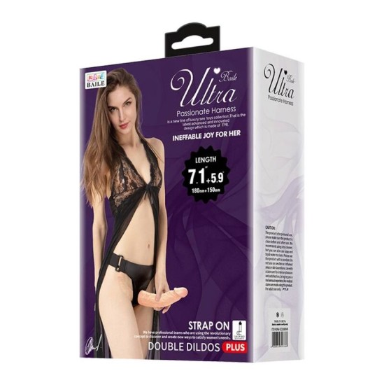 Baile Harness Collection Strap-on biksītes ar dubulto Dildo