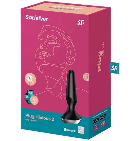 Satisfyer ConnectAnālais spraudnis ar vibrāciju - melns