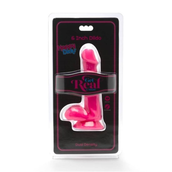 Get Real Dildo ar sēkliniekiem 12 CM rozā