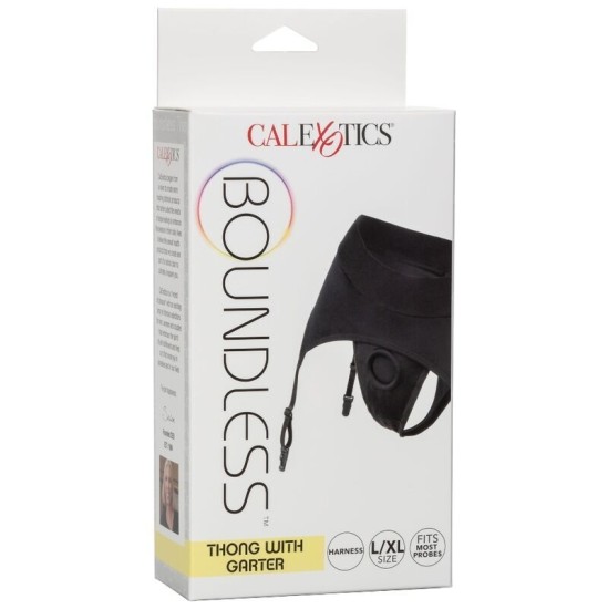 California Exotics CALEX BOUNDLESS THONG WITH GARTER L/XL