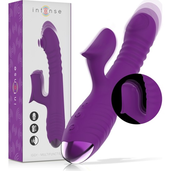 Intense Fun INTENSE - IGGY MULTIFUNCTION RECHARGEABLE VIBRATOR UP & DOWN WITH CLITORAL STIMULATOR violets