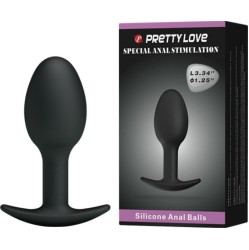 Pretty Love Bottom ЭРГОНОМИЧНАЯ СИЛИКОНОВАЯ АНАЛЬНАЯ ПРОБКА PRETTY LOVE, ДИЗАЙН ЯКОРЯ, 6,5 СМ, ЧЕРНАЯ
