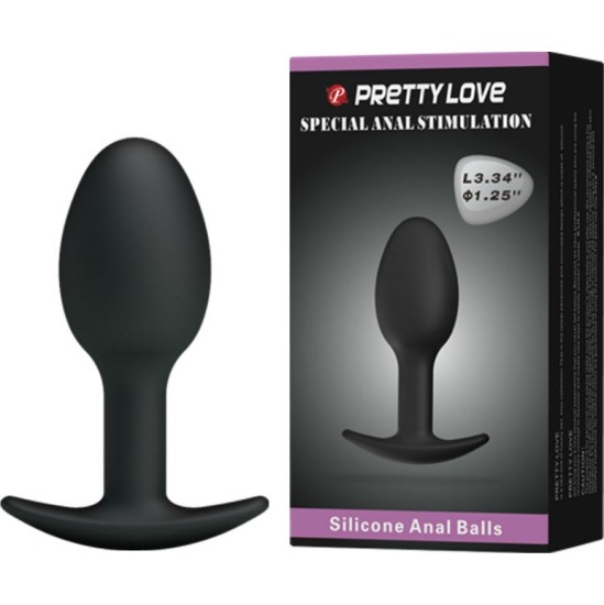 Pretty Love Bottom PRETTY LOVE ERGONOMIC SILICONE ANAL PLUG ANCHOR DESIGN 6.5 CM BLACK