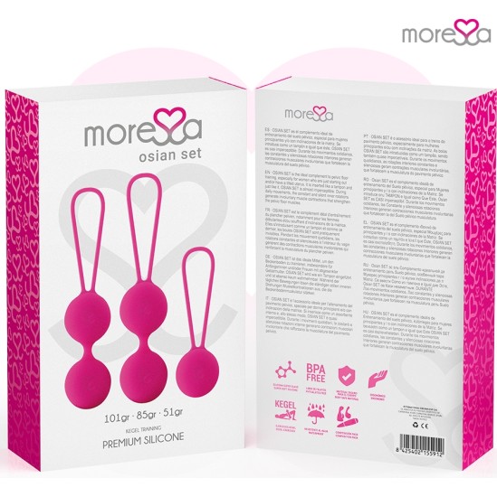 Moressa Silikona vaginālās bumbiņas komplekts rozā