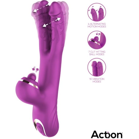 Action Nico Vibe with Clit Hitting Ball and Alternating Dildos