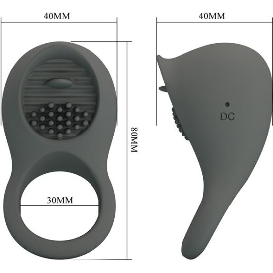 Prettylove Nimbus Vibrating Cock Ring with Licking Tongue