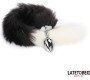 Latetobed Bdsm Line Fox Tail Anal Plug Black and White 40 cm