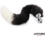 Latetobed Bdsm Line Fox Tail Anal Plug Black and White 40 cm