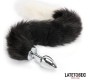 Latetobed Bdsm Line Fox Tail Anal Plug Black and White 40 cm