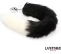 Latetobed Bdsm Line Fox Tail Anal Plug Black and White 40 cm