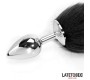 Latetobed Bdsm Line Fox Tail Anal Plug Black and White 40 cm