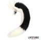 Latetobed Bdsm Line Fox Tail Anal Plug Black and White 40 cm