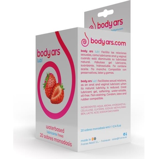 Body Ars Single-dose Water-Based Lubricant Gel Acid Strawberry 20 x 4 ml