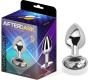 Afterdark Butt Plug with Jewel Diamond White Size S Aluminium