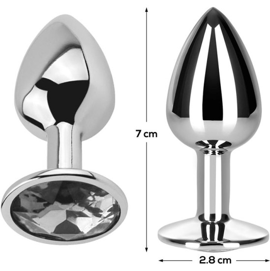 Afterdark Butt Plug with Jewel Diamond White Size S Aluminium