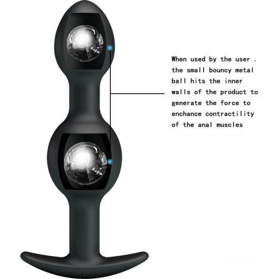 Prettylove Pretty Love Silicone Anal Balls Black