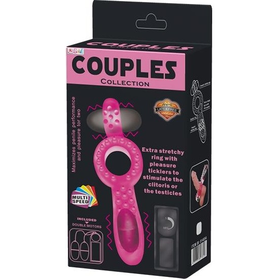 Baile Double Vibrating Cock Ring Couple Collection Pink