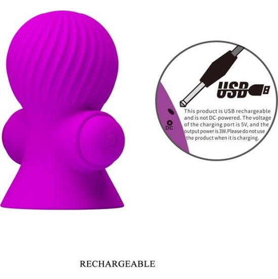 Prettylove Nipple Sucker with Vibracion Pink